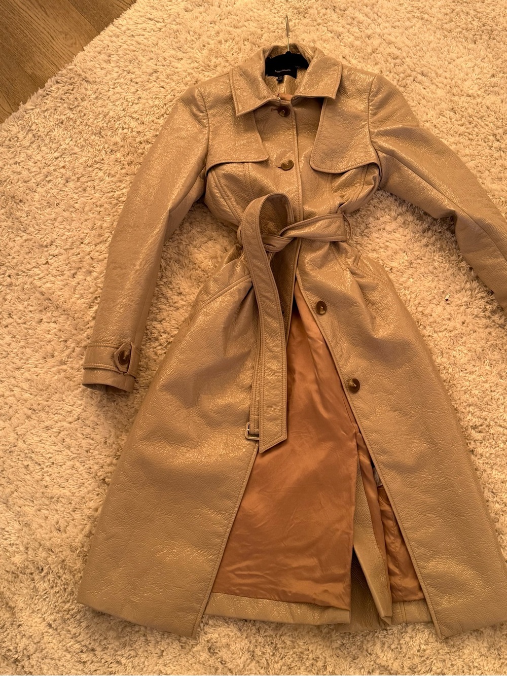 Karen Millen Light Taupe Trench Coat with Tie Belt - Picture 3 of 7